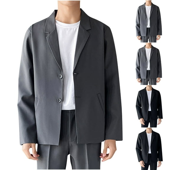 Yaltungu Blazer for Men Dress Jacket Two Button Suit Slim Lightweight Business Casual Formal Outwear for Prom