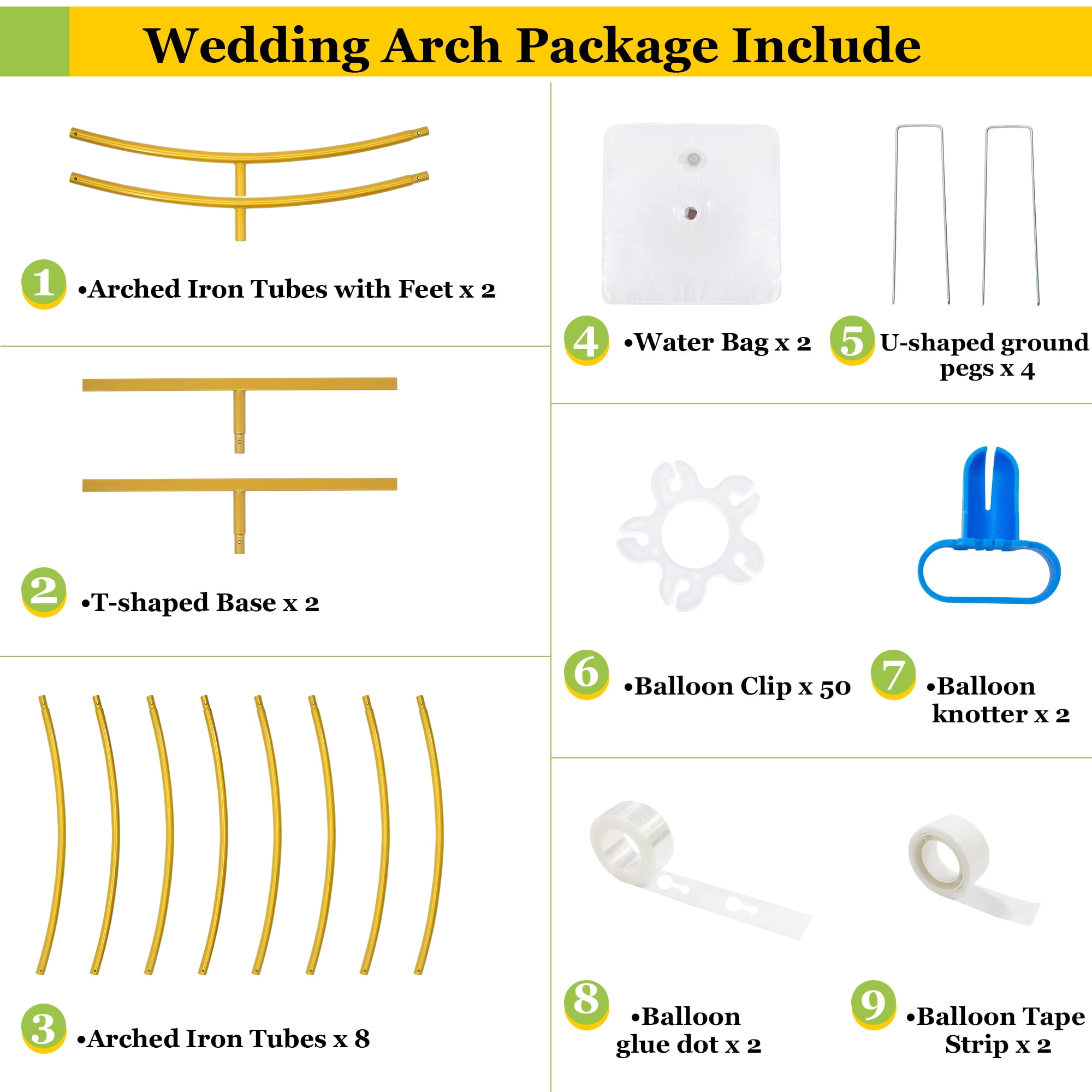 JOPESO 6.6FT Garden Arch for Wedding, Metal Round Backdrop Stand Wedding Arch, Circle Arch Frame Balloon Backdrop Stand with Base for Party Birthday Graduation Baby Shower Anniversary Ceremony Decor