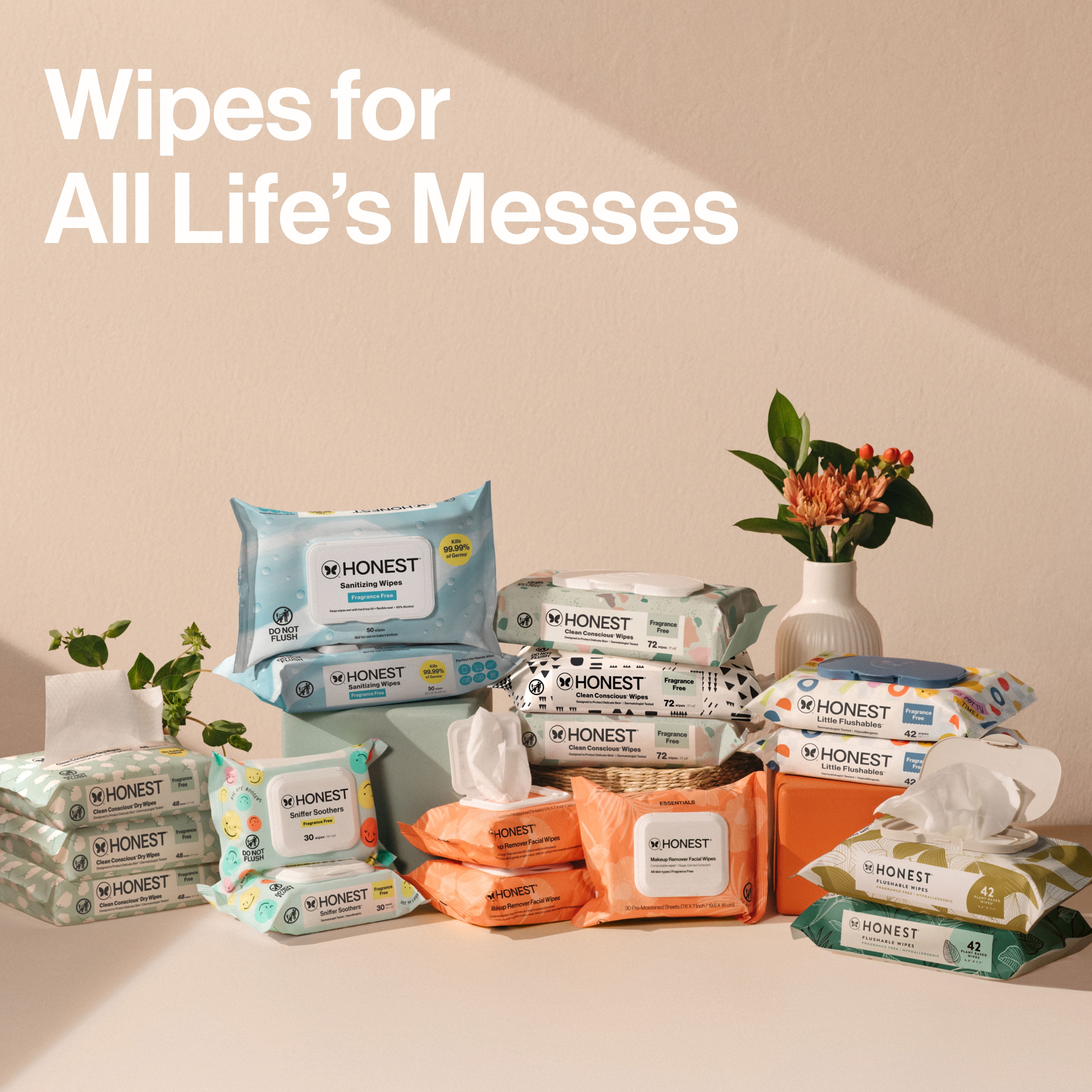 The Honest Company Clean Conscious Wipes, Rose Blossom, 288 Count