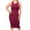 Burgundy, variant on Women's Plus Size Casual Racerback Sleeveless Bodycon Tank Cami Midi Dress