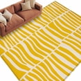 thumbnail image 2 of 5'x8' Area Rugs, Yellow Striped Indoor Outdoor Area Rug for Living Room Bedroom, Modern Geometric Abstract Retro Washable Bathroom Rugs Kitchen Floor Carpet Mats Home Decor Aesthetic, 2 of 8