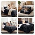 thumbnail image 6 of IR Imperial Rooms Luxury Velvet Quilt Set Ultrasonic Embossed Bedspread Geometric Pattern 2-Piece Soft Reversible Twin Size Black, 6 of 10