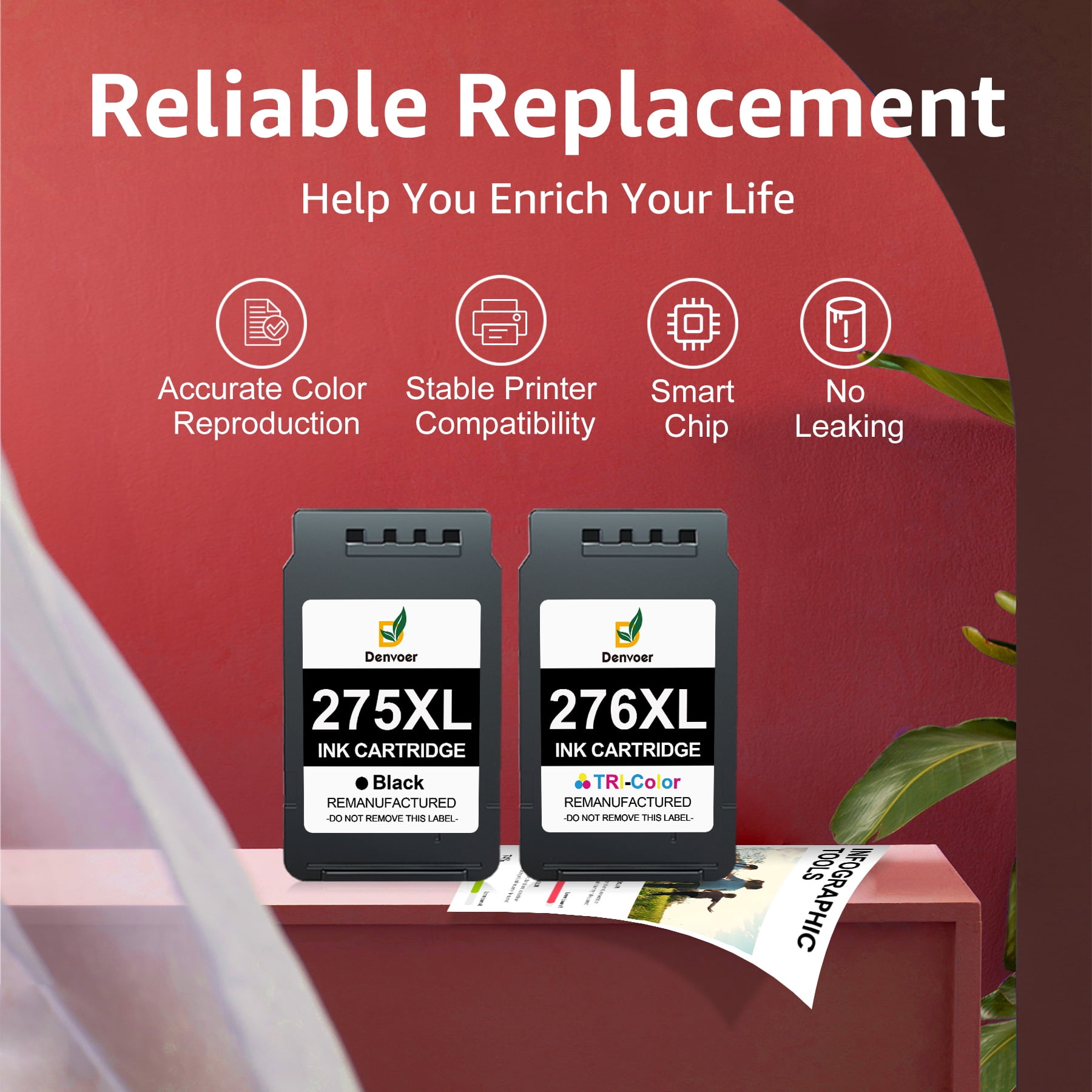 275 Ink Compatible for Canon Ink 275 and 276 PIXMA TS3722 TS3522 TR4722 pg 275 black ink cartridge