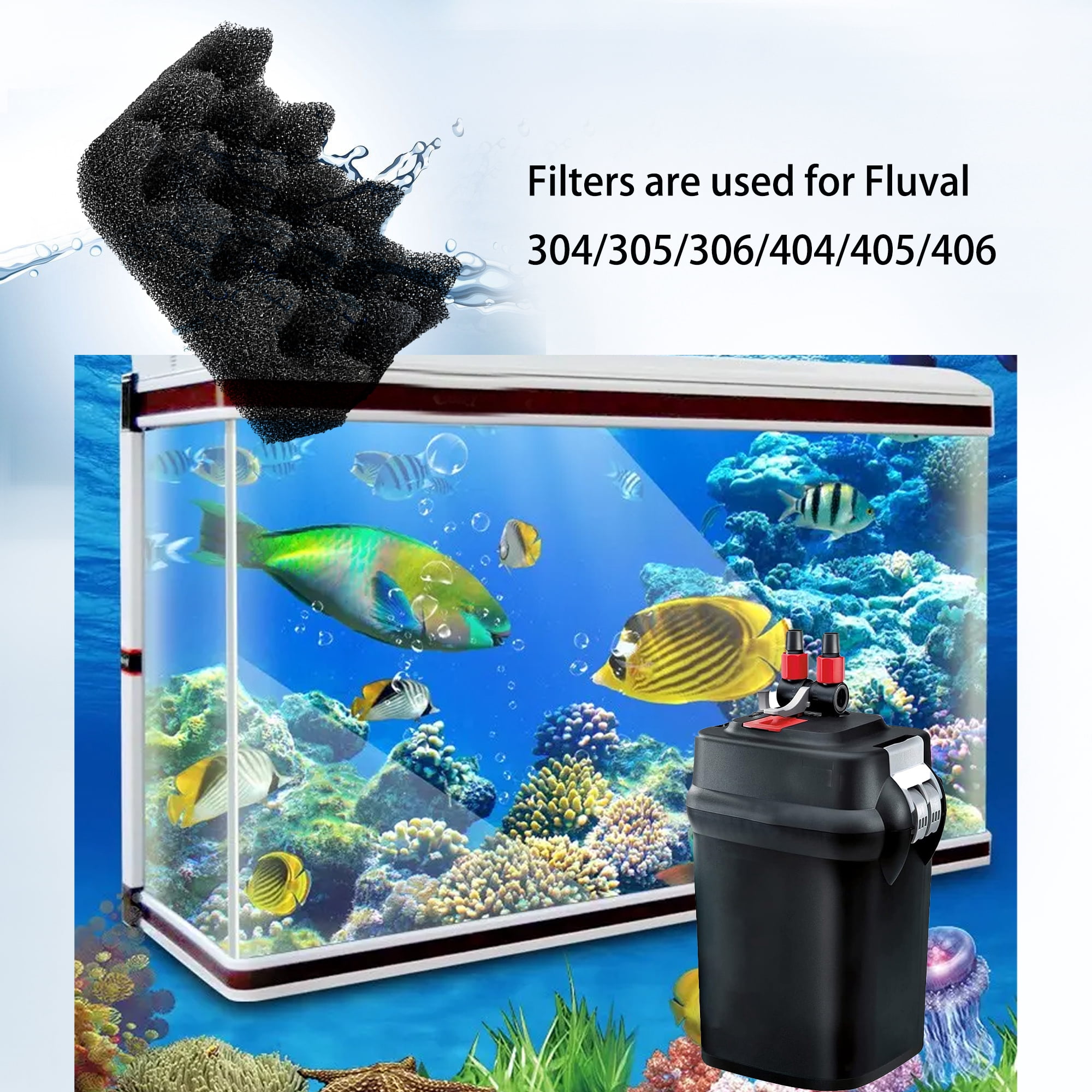 Genligt Aquarium Bio Sponge Foam Filter Pads Compatible with Fluval 304, 305, 306, 404, 405, 406, 12 Pack