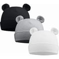 thumbnail image 1 of PESAAT Newborn Hospital Hat Preemie Boys Girls Beanie Solid Infant Baby Hats Autumn Winter, 1 of 4
