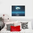 thumbnail image 4 of Naloa Night Sky Moon Dolphin Print Canvas Bathroom Wall Art,Bathroom Wall Art Decoration, Canvas Poster Prints,Decorative Paintings for Living Room, Bathroom, Kids Room, 4 of 6