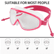 thumbnail image 3 of Máscara de buceo para niños, máscara de natación panorámica de 180°, lentes de vidrio templado antivaho, gafas de natación con cubierta para la nariz, 3 of 5