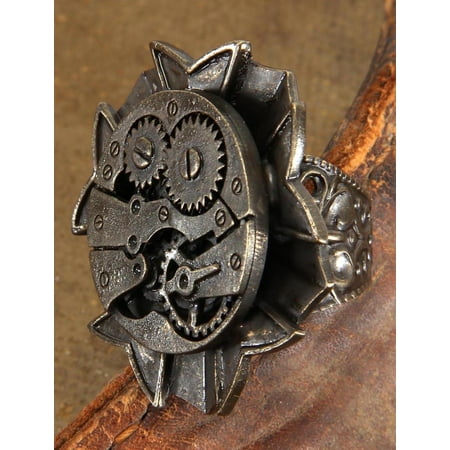 Steampunk Antique Watch Gears Costume Ring Adult One Size