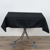Efavormart Pack of 5 | 54" x 54" 200 GSM Black Wrinkle / Stain Resistant Premium Polyester Square Tablecloths For Wedding Catering Party Decorations