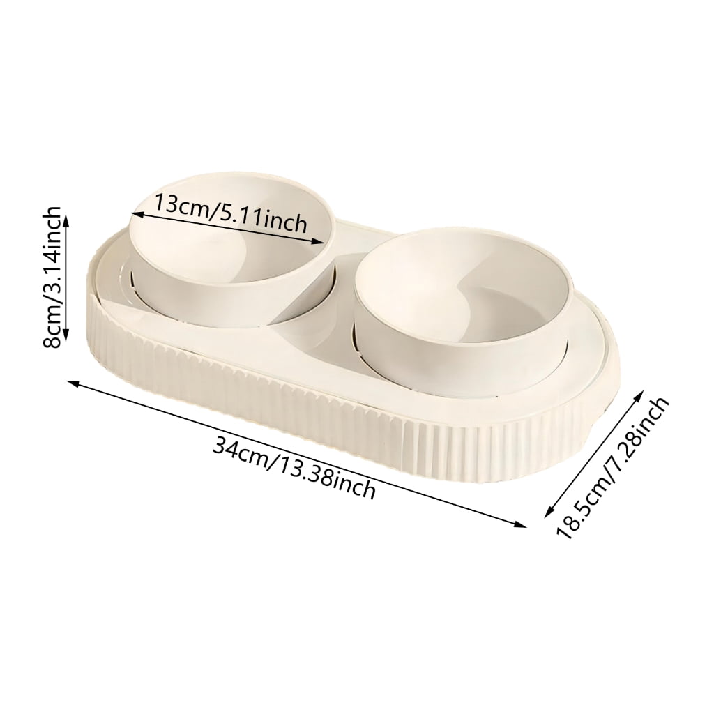 Double Ceramic Pet Bowl with USB Heating Keep Water and Food Warm and Dog Owners Cold Weather Pet Thermal Bowl