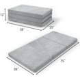 thumbnail image 2 of ZXNYH Folding Mattress, 4" Foldable Mattress with Storage Bag Tri Foam Topper Floor Cot Mattress, Guset Bed with Machine Washable Cover and Waterproof Lining, CertiPUR-US Certified 25 x 75 Inch, 2 of 6