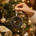 thumbnail image 5 of AOMXGD Black Gold Christmas Hanging Ornaments, Glitter Sequined Ball Wreath Gift‑Box‑Style Pendants for Xmas Tree Indoor Holiday Party Decor Supplies, 5 of 6