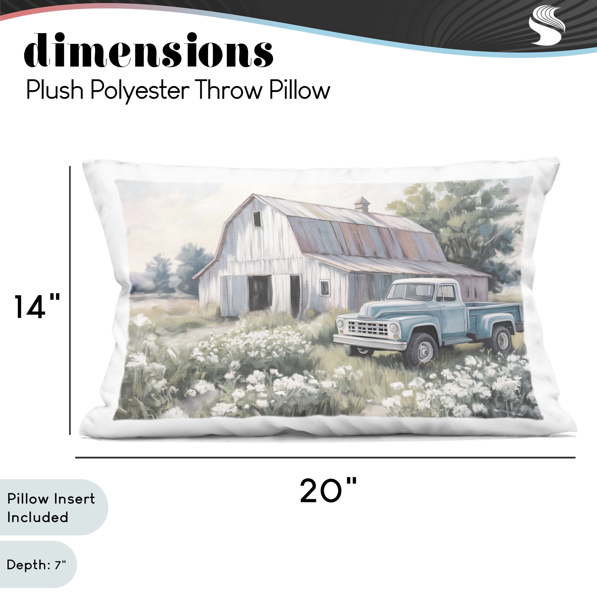 Stupell Industries Pastoral Farm Dreams Decorative Printed Throw Pillow, design by Kim Allen, 14 x 7 x 20