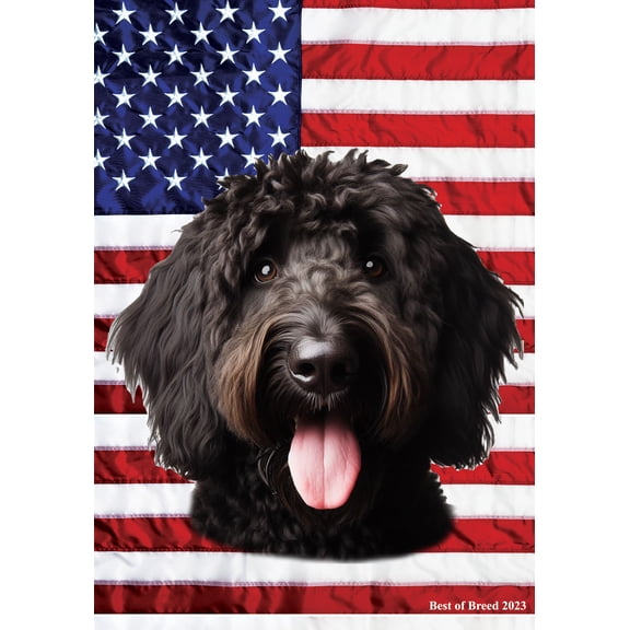 Goldendoodle Black - Best of Breed Patriotic Patriotic III Garden Flag