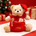thumbnail image 5 of Orangide Christmas Bear Stuffed Animal Doll with Storage Bag Cute Santa Plush Toy Drawstring Organizer Cozy Holiday Decor Gift for Kids Adults, 5 of 6