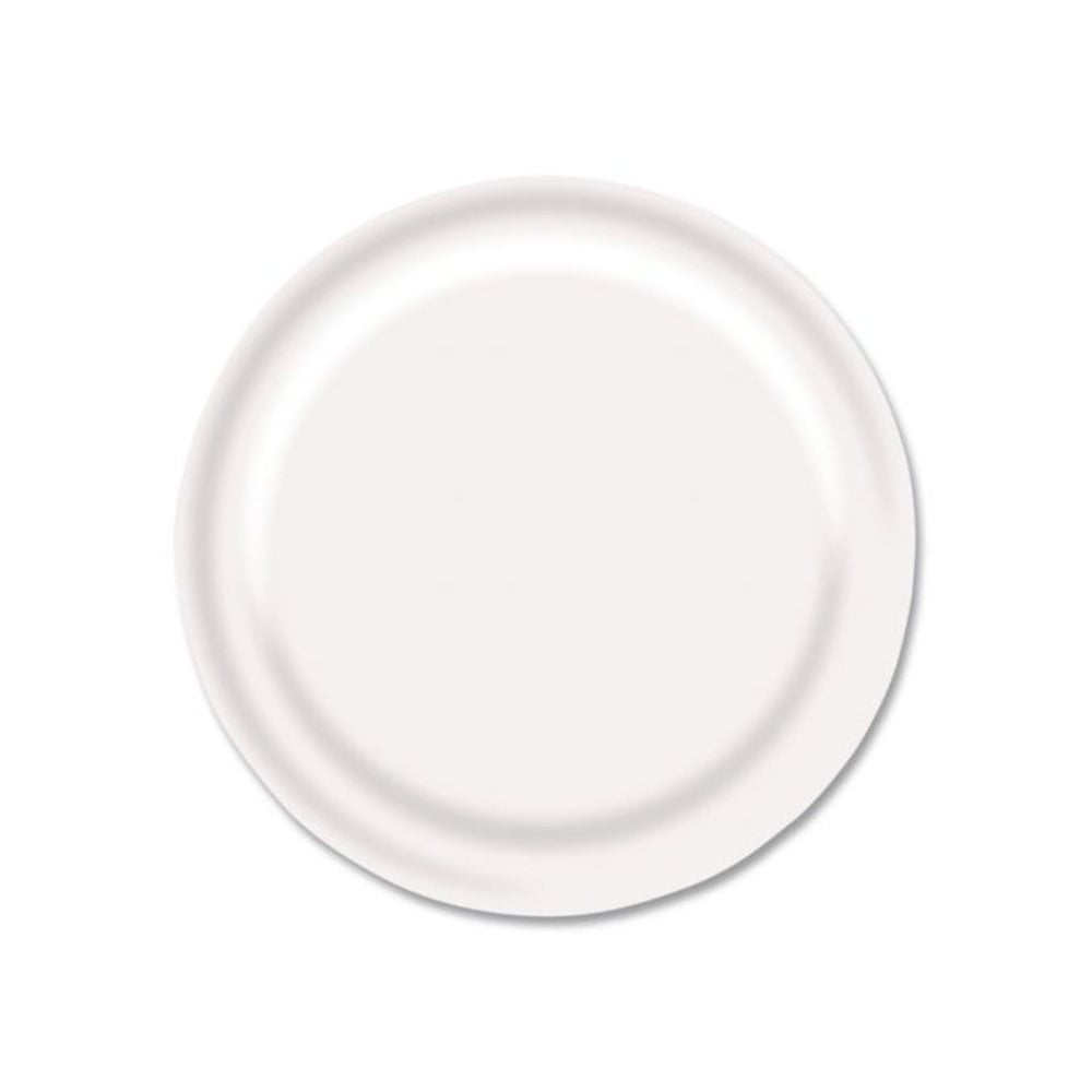 9 in. Diameter Paper Dinnerware Plate - White (1000/Carton)