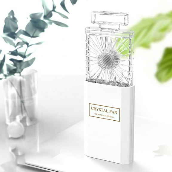 Latrodar Mini Personal Fan Quiet Retractable, Portable Fan Rechargeable Enduring r Desk Travel Makeup White 6.4x3.2 Inch Home Essentials