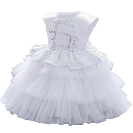 

Girls Vintage Geometric Ruffle Flutter Party Princess Dress Q517 Sizes 2-6