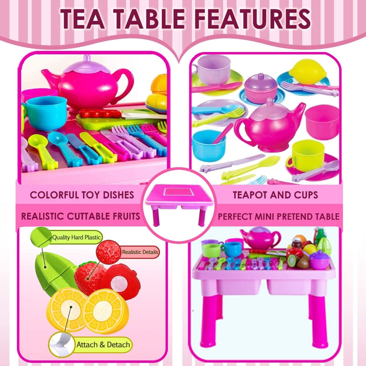 Cuttable Fruits Tea Set More Makes for sale online Play Food FUNERICA Pretend Table Toy Dishes 