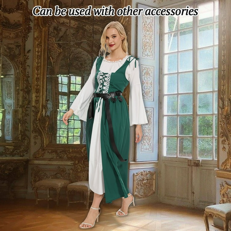GYQMBT Halloween Renaissance Costume Women, Renaissance Corset Dress, Medieval Chemise for Cosplay, Women's Victorian Costume, Green, XL GYQMBT Halloween Renaissance Costume Women, Renaissance Corset Dress, Medieval Chemise for Cosplay, Women's Victorian Costume, Green, XL