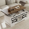 thumbnail image 4 of 47.2" Lift Top Coffee Table, Coffee Table with Storage Shelf/Hidden Compartment, ,Multifunctional Design with Sliding Barn Door,Lift Tabletop Dining Center Table for Home Living Room Office, 4 of 8