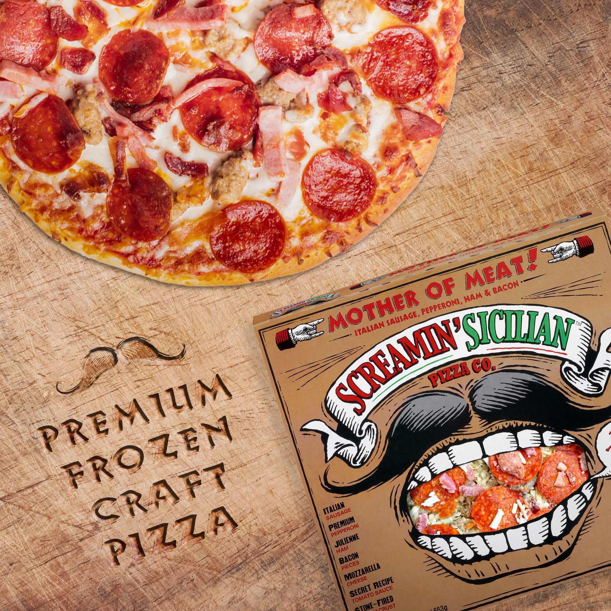 Screamin' Sicilian Original Pizzeria Crust Mother of Meat Frozen Pizza, 23.4 oz