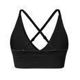 thumbnail image 4 of VISALY Women's Convertible Cross Back Sports Bra Deep V-Neck Longline Seamless Padded Yoga Bra Adjustable Straps Workout Running Fitness Athletic Bralette Workout Crop T-Shirts Bras Vest Black M, 4 of 9