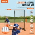 thumbnail image 2 of VEVOR L Screen Baseball for Batting Cage, 7x7 ft Softball Safety Screen, Body Protector Portable Batting Screen with Carry Bag, Wheels, Ground Stakes, Heavy Duty Pitching Net for Pitchers Protection, 2 of 9
