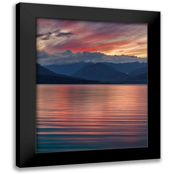 Mahan, Kathy 12x14 Black Modern Framed Museum Art Print Titled - Salish Sea Sunset