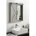 thumbnail image 2 of Kate and Laurel Cates Decorative Wood Wall Storage Bath Medicine Cabinet with Rectangle Mirror and Sliding Barn Door, 22 x 28, Rustic Gray, Farmhouse Decor for Wall Storage, 2 of 9