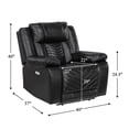 thumbnail image 3 of OakvillePark Orinthal Faux Leather Power Reclining Chair with LED and Charging Ports, Black, 3 of 17