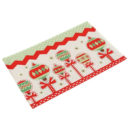 

HengL Christmas Table Placemat Santa Claus/Tree/Reindeer/Balloon Thicker Dishwasher Safe Rectangle Tear-resistant Table Decor Heat Insulation Large Xmas Dining Table Ornament Mat for Kitchen