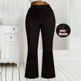 thumbnail image 5 of Bovxnpu Women's Capris Jeans Denim Capris Pants Leggings Women's Denim-Like Print Faux Pocket High Stretch Flare Pants, 5 of 9