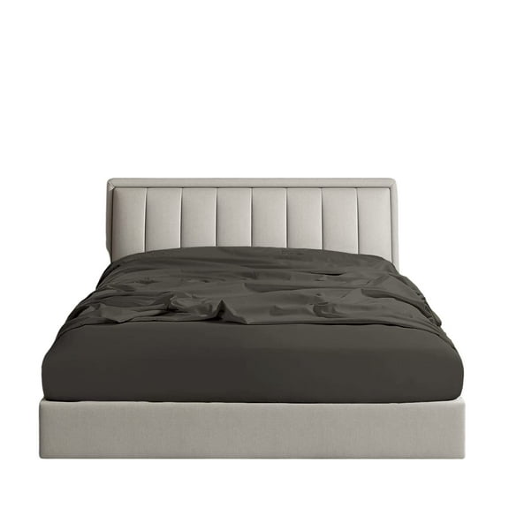 King Fitted Sheet Only - Hotel Quality Fitted Sheet King Size - Ultra Soft & Breathable - 100% Giza Cotton - Cooling Fitted Sheets for King Size Bed (Dark Grey)