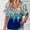 Multicolor(New)A, variant on PNTUTB Women's Summer Trend Fashion Print Casual Loose Comfortable V Neck Versatile Short Sleeve T Shirt