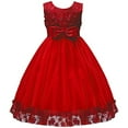 thumbnail image 2 of IBTOM CASTLE Grande Petite Fille Robe de Bal Dentelle Robe de Demoiselle d'Honneur pour Mariage Rouge 9-10 Ans, 2 of 4