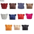 thumbnail image 3 of Gorros de punto holgados con orejas de gato para mujer, gorros de ganchillo para mantener el calor, gorros de ganchillo a la moda, gorro de Navidad, 3 of 4
