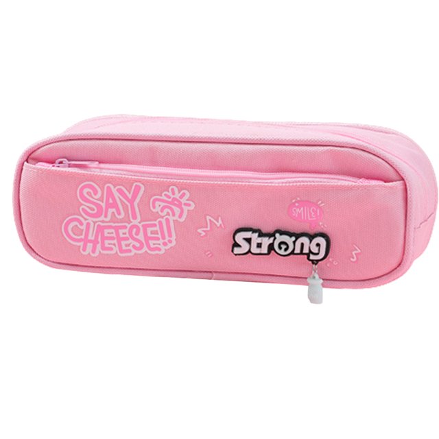 Estuche para lápices de gran capacidad, estuche para lápices, portalápices, bolsa de maquillaje con cremallera, organizador de almacenamiento de papelería, rosa oscuro