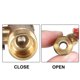 thumbnail image 4 of Válvula de bola de aire de latón G3/8 x 5/16" hembra a hembra con interruptor de cierre de manguera, tono dorado, 1 pieza, 4 of 4