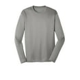 thumbnail image 3 of Port & Co Adult Male Men Plain Long Sleeves T-Shirt Grey Concrete Medium, 3 of 4