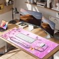 thumbnail image 6 of Mouse Pad with Wrist Support 4 in1 Set, XXL Big Game Mousepad + Keyboard Wrist Rest + Mouse Wrist Rest Pad +Coaster Gaming Mat for Work Study Home Office I Gradient Pink Butterfly Flower, 6 of 15