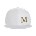 thumbnail image 2 of ZICANCN Alphabet M Pattern Baseball Caps, Trucker Hats for Men And Women, Adjustable Breathable Flat Caps, White, 2 of 8