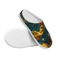 thumbnail image 3 of Daiia Whimsical Starry Night Scene Print Women’s Fuzzy Slippers Memory Foam Lightweight House Shoes Cozy Loafer Flannel House Shoes-39/40, 3 of 7
