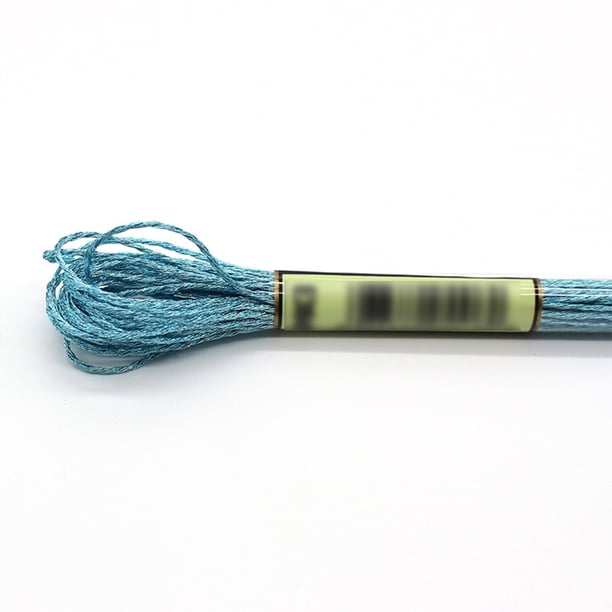 Cateissary Hilo de cableado de punto de cruz Línea de bordado de fibra de poliéster artesanal diferente para accesorio de regalo de Navidad Artesanía Lago AzulE3849