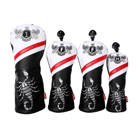 4 Pieces Golf Head Cover Golf Club slip Wood Golf Wood Driver Clubs Protector for Women Men Outdoor Sports - Scorpion