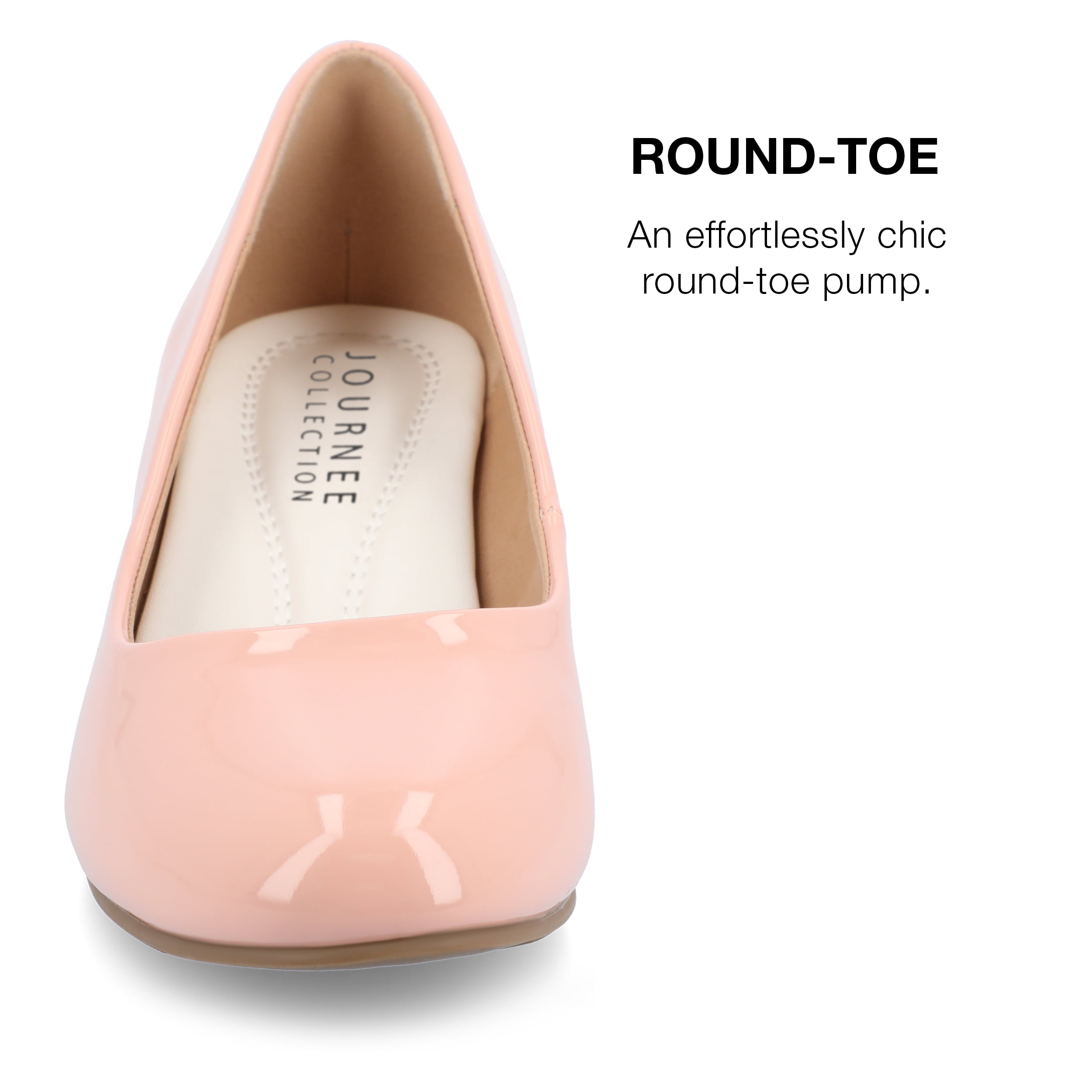 Journee Womens Luu Comfort Insole Round Toe Low Block Heel Pumps, Widths Available