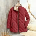 thumbnail image 2 of Yigetop Womens Quilted Jacket, Plus Size Women's Winter Quilted Jackets Long Sleeve Button Down Puffer Jacket Lightweight Padded Outerwear Coats Puffer Jacket Womens Red M, 2 of 9