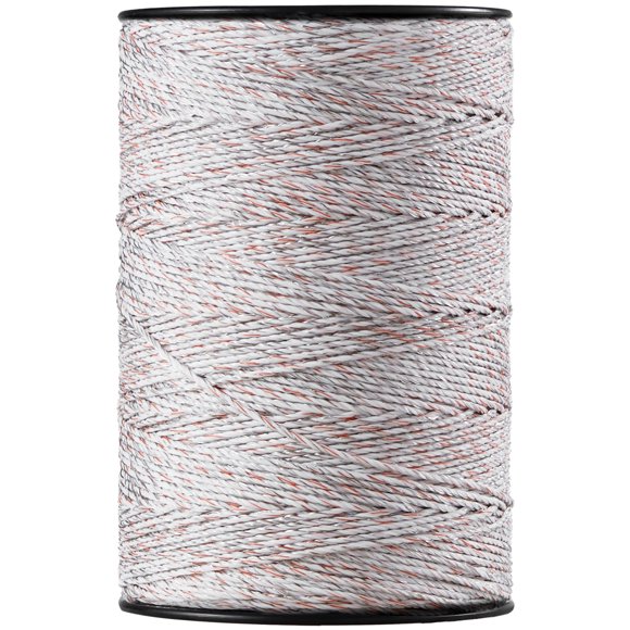 VEVOR Alambre para cerca electrica, alambre de polietileno portátil de 2625 pies y 800 m, 6 hebras de acero inoxidable de 3/32" de diámetro para una conductividad confiable