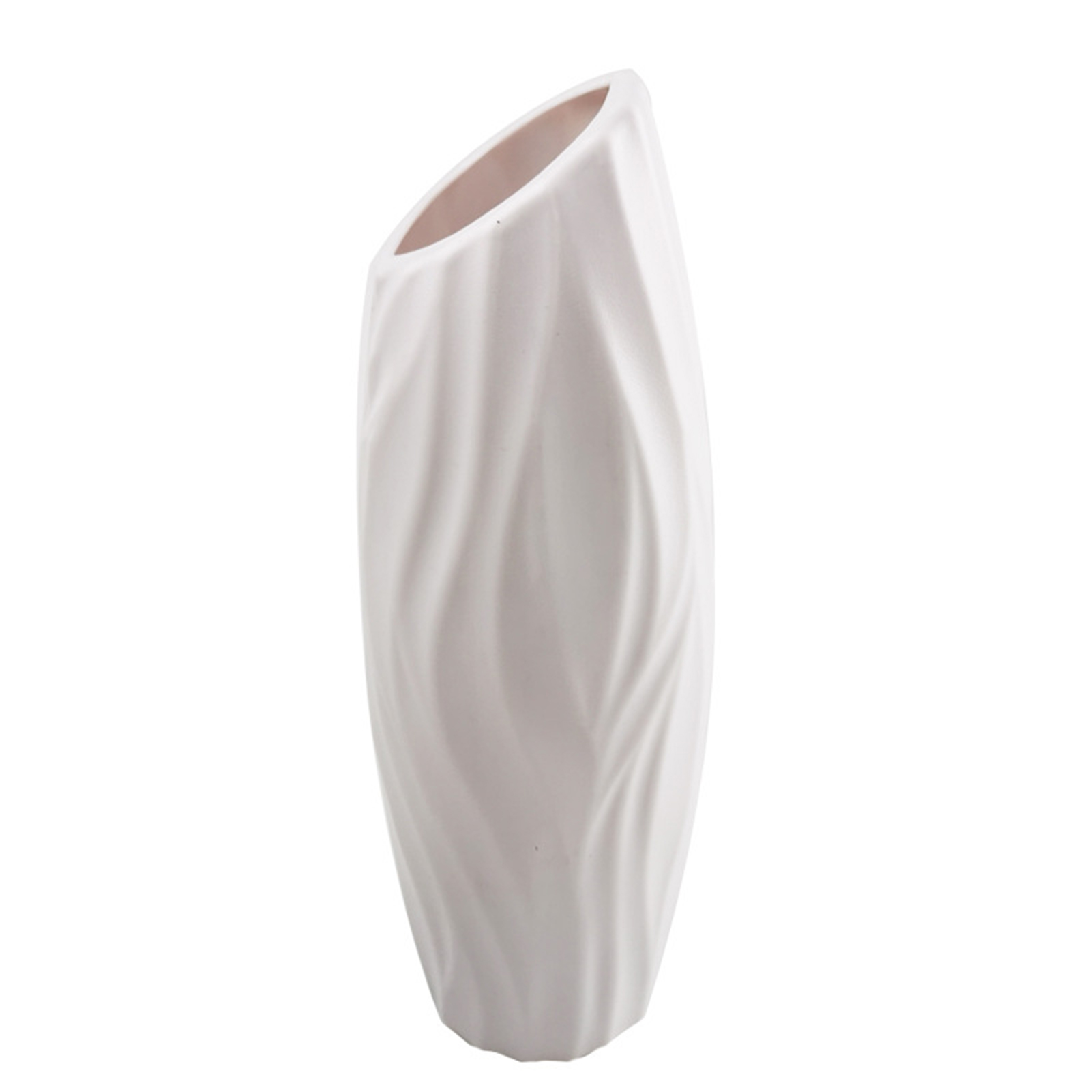 Younar White Plastics Vase For Flowers Unbreakable Ceramic Look Vase
