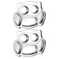 thumbnail image 1 of 2 Pcs Assiette pour Aliments Assiette Compartimentée en Acier Inoxydable Assiette pour Aliments pour Tout-Petits Assiette Compartimentée pour Servir les Aliments Assiette pour Enfants, 1 of 9